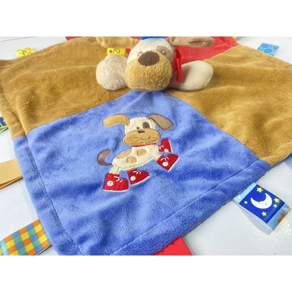 Taggies Baby Teething‎ Blanket Dog Puppy in Middle Blue Mary Meyer Silkie HG2